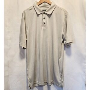 Bolle Men's Size XL Light Gray Golf Polo 1/4 Button Collared‎ Striped Pattern